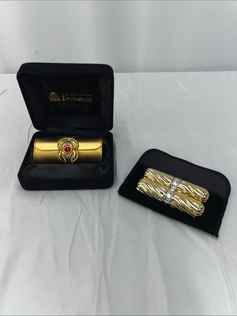 PRINCESS MARCELLA BORGHESE LIPSTICK CASE W/ MIRROR AND 2 LIPSTICK FTL-05-006